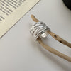 Wrap Ring for Women, Silver-Tone Wide Band with Layered Wire Design