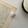 Wrap Ring for Women, Silver-Tone Wide Band with Layered Wire Design