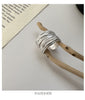 Wrap Ring for Women, Silver-Tone Wide Band with Layered Wire Design