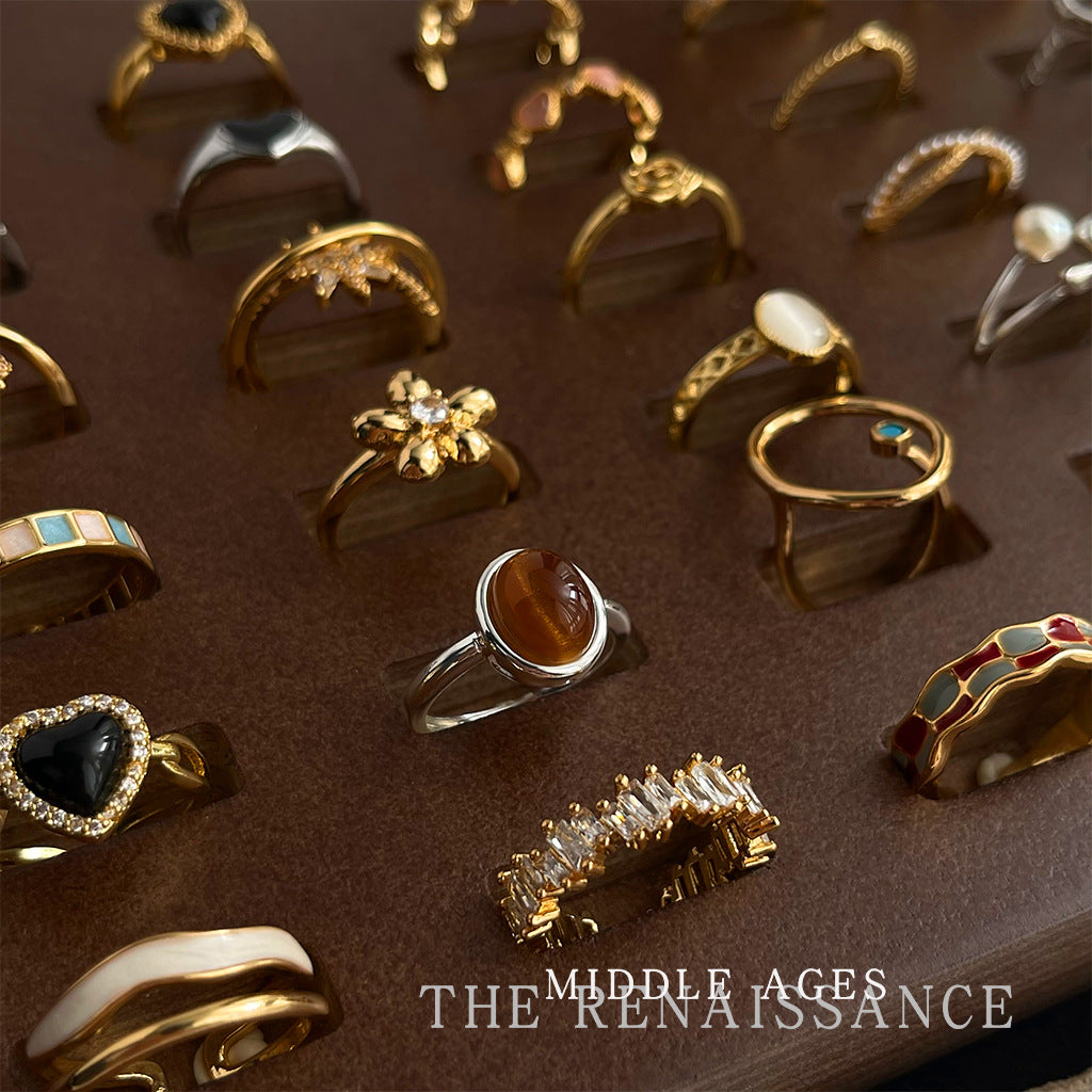 Vintage-Style Ring for Women, Assorted Gold-Tone and Silver-Tone Floral, Heart and Colored Accent Designs