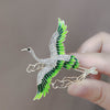 Crane Brooch Pin for Women, Vintage-Inspired Alloy Bird Design with Green Accents - Product view 2