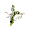 Crane Brooch Pin for Women, Vintage-Inspired Alloy Bird Design with Green Accents - Product view 5