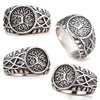 Tree of Life Signet Ring, Stainless Steel with Openwork Branch Sides, Sizes 7-13