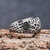 Tree of Life Signet Ring, Stainless Steel with Openwork Branch Sides, Sizes 7-13