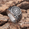 Tree of Life Signet Ring, Stainless Steel with Openwork Branch Sides, Sizes 7-13
