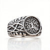 Tree of Life Signet Ring, Stainless Steel with Openwork Branch Sides, Sizes 7-13