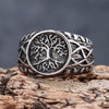Tree of Life Signet Ring, Stainless Steel with Openwork Branch Sides, Sizes 7-13