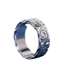 Vine-Pattern Band Ring, Alloy, Antique Silver-Tone with Contrasting Edges, Sizes 5-11