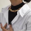 Chunky Twist Chain Necklace for Women, Lightweight Aluminum Links in Gold or Silver Tone - Product view 1