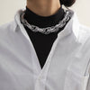 Chunky Twist Chain Necklace for Women, Lightweight Aluminum Links in Gold or Silver Tone - White k 2613