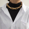 Chunky Twist Chain Necklace for Women, Lightweight Aluminum Links in Gold or Silver Tone - Gold 2613