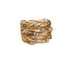 Vine Wrap Ring, Gold-Tone Alloy with Clear Accents and Layered Branch Design, Sizes 6-10