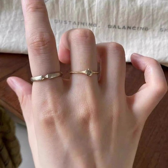 Stacking Ring for Women, Gold-Tone Solitaire Accent or Silver-Tone Sculpted Band