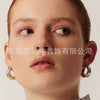 Two-Tone Hoop Earrings for Women, Copper Color-Block Design, One Symmetrical Pair - Product view 3