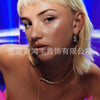Two-Tone Hoop Earrings for Women, Copper Color-Block Design, One Symmetrical Pair - Product view 4