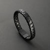 Woven Bracelet with Magnetic Alloy Clasp, Matte Braided Design in Black, Brown or Mixed Colors - Black