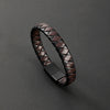 Woven Bracelet with Magnetic Alloy Clasp, Matte Braided Design in Black, Brown or Mixed Colors - Black+coffee