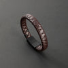Woven Bracelet with Magnetic Alloy Clasp, Matte Braided Design in Black, Brown or Mixed Colors - Coffee color