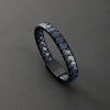 Woven Bracelet with Magnetic Alloy Clasp, Matte Braided Design in Black, Brown or Mixed Colors - Black+blue