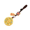 Decorative Disc Bag Charm, Gold-Tone Metal with Beads and Braided Loop, 2 Designs