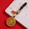 Decorative Disc Bag Charm, Gold-Tone Metal with Beads and Braided Loop, 2 Designs