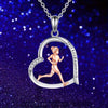 Heart Pendant Necklace, Silver-Tone Alloy Design with Running-Inspired Detail on an O-Chain - Product view 2
