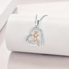 Heart Pendant Necklace, Silver-Tone Alloy Design with Running-Inspired Detail on an O-Chain - Silver