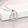 Heart Pendant Necklace, Silver-Tone Alloy Design with Running-Inspired Detail on an O-Chain - Product view 4
