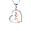 Heart Pendant Necklace, Silver-Tone Alloy Design with Running-Inspired Detail on an O-Chain - Product view 5