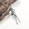 Goddess Pendant Necklace, Silver-Tone Alloy Figure Design on a Long Chain - Looking at goddess necklace