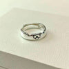 Cat or Dog Face Ring, Zinc Alloy, Adjustable Silver-Tone Band