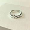 Cat or Dog Face Ring, Zinc Alloy, Adjustable Silver-Tone Band