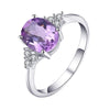 Oval Accent Ring, Zinc Alloy with Clear Side Accents, 4 Colors, Sizes 5-11