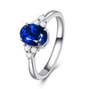 Oval Accent Ring, Zinc Alloy with Clear Side Accents, 4 Colors, Sizes 5-11
