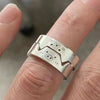 Pig and Cat Face Rings, Silver-Tone Metal with Adjustable Openings, Single Ring or 2-Piece Set