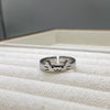Pig and Cat Face Rings, Silver-Tone Metal with Adjustable Openings, Single Ring or 2-Piece Set