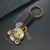 Vintage Charm Keychain, Antique Bronze-Tone Zinc Alloy with Strap, 6 Designs