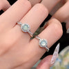 Aqua-Color Halo Ring, Copper with Clear Accents, Adjustable Silver-Tone Band