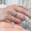 Aqua-Color Halo Ring, Copper with Clear Accents, Adjustable Silver-Tone Band