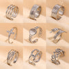 Adjustable Open Rings for Women, Titanium Steel Bands in Assorted Geometric Designs - Product view 1