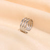 Adjustable Open Rings for Women, Titanium Steel Bands in Assorted Geometric Designs - Product view 2