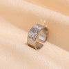 Adjustable Open Rings for Women, Titanium Steel Bands in Assorted Geometric Designs - Product view 4