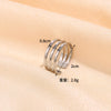 Adjustable Open Rings for Women, Titanium Steel Bands in Assorted Geometric Designs - YYJZHZ121
