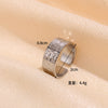 Adjustable Open Rings for Women, Titanium Steel Bands in Assorted Geometric Designs - YYJZHZ123