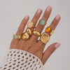 Statement Ring Set, Alloy with Artificial Gemstone Accents, 7 Style Options