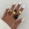 Statement Ring Set, Alloy with Artificial Gemstone Accents, 7 Style Options