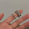 Silver-Tone Open Rings for Women, Ornate Cross Designs, Individual Ring or Two-Ring Set