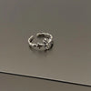 Silver-Tone Open Rings for Women, Ornate Cross Designs, Individual Ring or Two-Ring Set