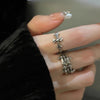 Silver-Tone Open Rings for Women, Ornate Cross Designs, Individual Ring or Two-Ring Set