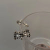 Silver-Tone Open Rings for Women, Ornate Cross Designs, Individual Ring or Two-Ring Set